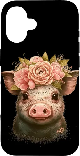 Vista 32 de Pig with Leopard Headband Flower Cute Pig Lover Case for iPhone 17