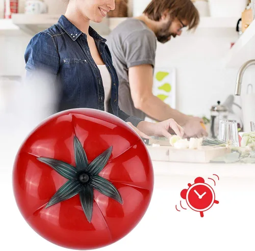 Vista 8 de Temporizador mecánico en forma de tomate de 60 minutos, temporizador de cuenta regresiva para cocina, cocina, horneado, temporizador magnético