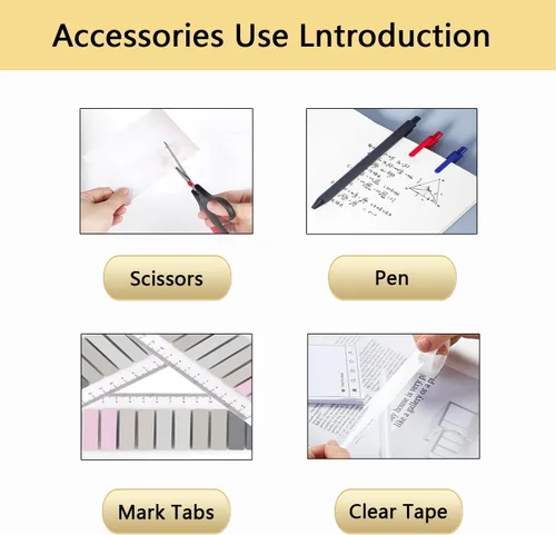 Vista 3 de Suministros de oficina, accesorios de escritorio negros, juego de suministros de oficina, juego de grapadora y dispensador de cinta, tijeras