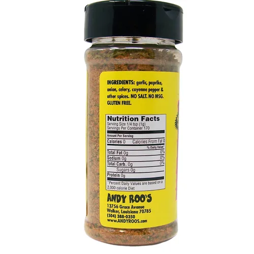 Vista 3 de Andy Roo's Condimento criollo jambalaya cajún sin sal, coctelera de 4 onzas