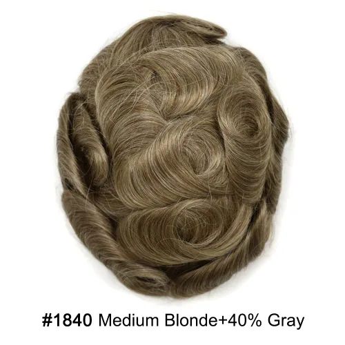 Vista 172 de Toupee para hombre 100% cabello humano real tupé para hombres 0.004 in piel de poliuretano para hombre, sistema de reemplazo de piezas de pelo