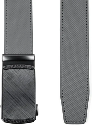Vista 2 de Drowsmen Cinturón para hombre, cinturón de trinquete de cuero de 1 38 pulgadas con hebilla automática deslizante, cinturón ajustable para adaptarse