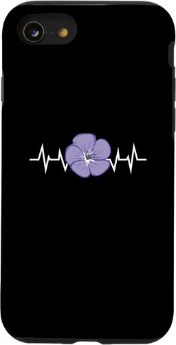 Vista 13 de iPhone 15 Purple Flower Blossom Heartbeat Flower Lover Purple Flower Case