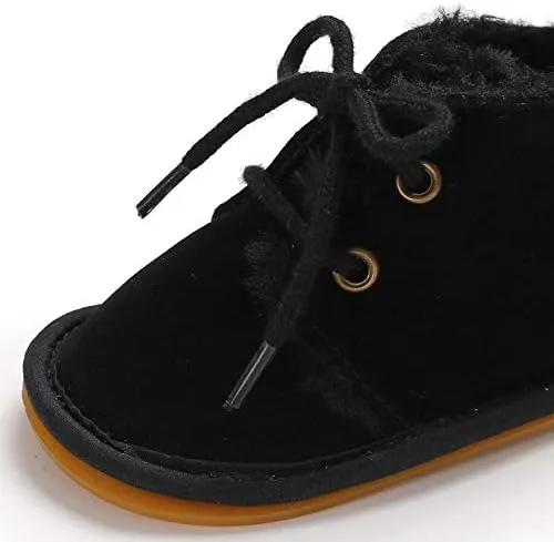Vista 6 de Meckior Botar para aprender a caminar unisex, para niños y niñas, recién nacidos, terciopelo, suela de goma, zapatos antideslizantes