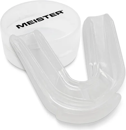 Vista 7 de Meister Protector bucal doble moldeable con estuche - Negro Diseño personalizado, protección de dientes superior e inferior para MMA, boxeo