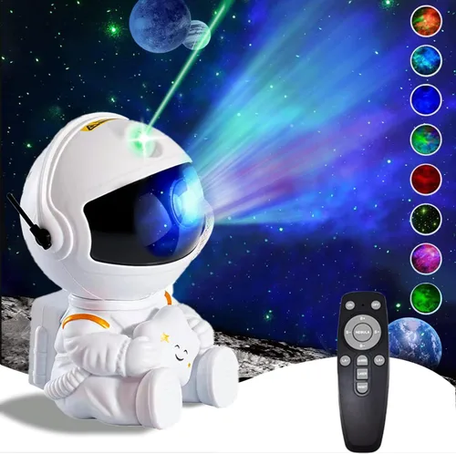 Vista 8 de Proyector de Galaxia Astronauta, Luz de Proyector de Estrellas, Luz Nocturna para Niños, Luz Nocturna de Techo de Estrellas de Nebulosa con Control