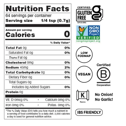 Vista 2 de Fody Foods Everyday Seasoning, 1.6 onzas, sin ajo y cebolla, certificado bajo en FODMAP, apto para intestino e IBS, vegano, sin OMG, sin gluten