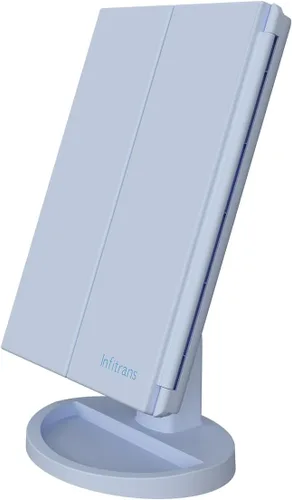 Vista 6 de Infitrans Espejo de Maquillaje Tríptico Espejo de Tocador con Luces, aumento 1X 2X 3X, pantalla táctil, rotación ajustable de 180°, espejo cosmético