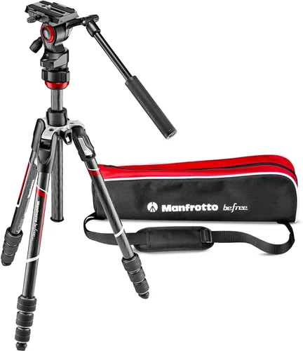 Vista 12 de Manfrotto Befree - Cabezal de trípode para cámara en vivo de 3 vías, aluminio, carga útil de 13.2 lbs, para trípodes de viaje, con asas plegables