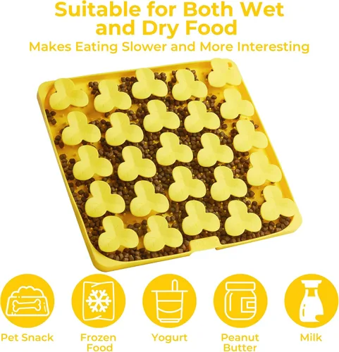 Vista 4 de Puzzle Feeder Alfombrilla para olfatear para perros, tapete para lamer para comer más lento, juguetes de rompecabezas para perros de razas grandes