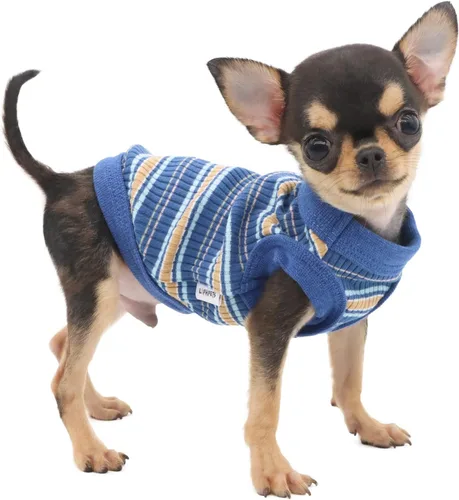 Vista 20 de LOPHIPETS Camiseta Chaleco 100% Algodón Acanalado para Perros Pequeños Teacup Chihuahua Yorkie Ropa de Cachorro Camiseta sin Mangas-Rosa/XS