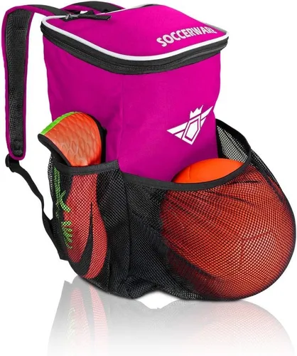Vista 12 de Mochila de fútbol con compartimento para pelotas - Para niños y niñas La bolsa se adapta a todos los equipos de fútbol y equipo de gimnasio (negro)