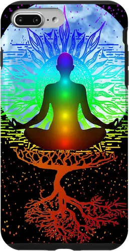 Vista 12 de Funda para iPhone 17 con diseño de árbol de la vida con diseño de luna y meditación