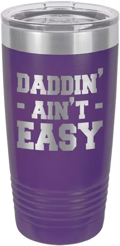 Vista 19 de DADDIN AINT EASY BLACK Vaso de bebida de 20 oz con pajita Taza de viaje grabada con láser Comparar con Yeti Rambler Idea de regalo papá