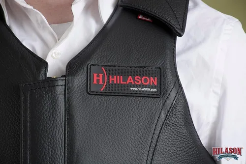 Vista 5 de HILASON Black Rodeo Safety Vest Leather Bull Riding Protection