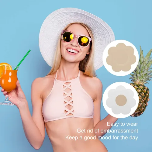 Vista 7 de Syhood Nipple Breast Covers Self Adhesive Disposable Flower Shape Nipple Pasties Stickers for Women Girls Ladies Party Dress