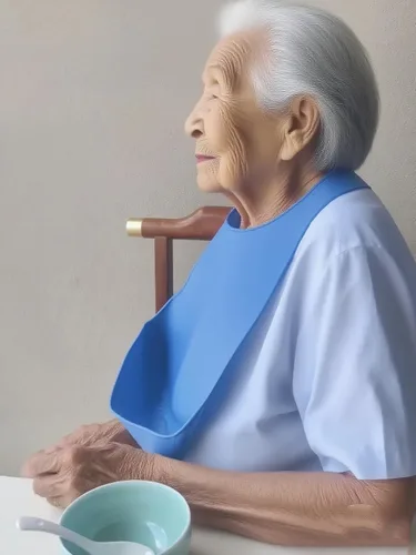 Vista 9 de Baberos de silicona para adultos, baberos ajustables y lavables para hombres y mujeres mayores, impermeables para ancianos con atrapador de migas