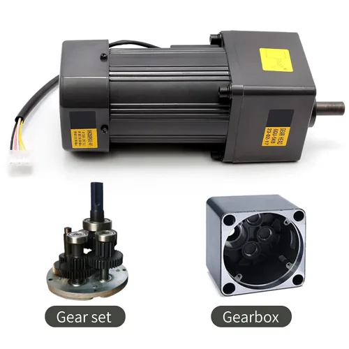 Vista 9 de Motor de engranaje de la CA de 250W 5K 110V, motor variable ajustable del reductor del engranaje con el regulador de la velocidad para la industria