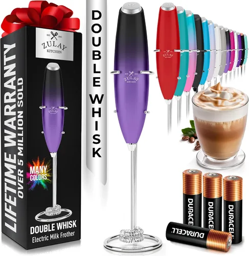 Vista 34 de Zulay Kitchen Potente varita espumadora de leche con 2 baterías Duracell – Mezclador de bebidas portátil ultrarrápido – Máquina de espuma eléctrica