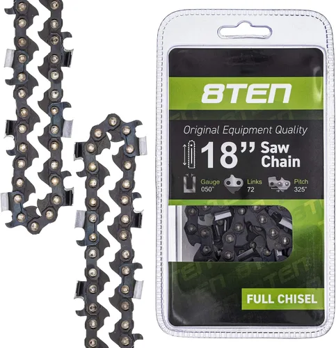 Vista 3 de 8TEN Barra guía de motosierra y cadena de cincel para Husqvarna 136 137 340 345 450 Rancher 20LPX072G 18 pulgadas .050 .325 72DL