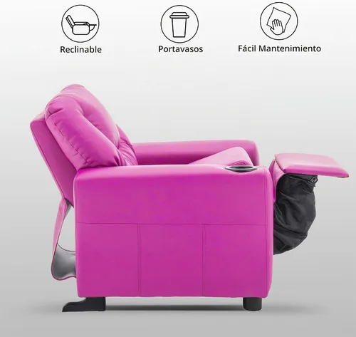 Vista 6 de MCombo Silla reclinable para niños pequeños con pies antideslizantes 7240 Rosa