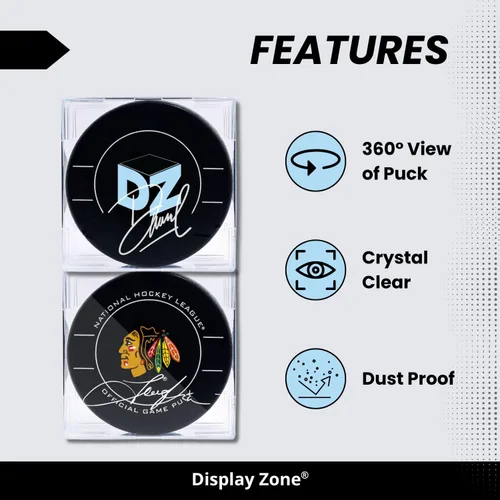 Vista 4 de Estuche de disco de hockey, soporte de disco transparente – Se adapta a discos de hockey de tamaño oficial Single Crystal Clear Signed Puck