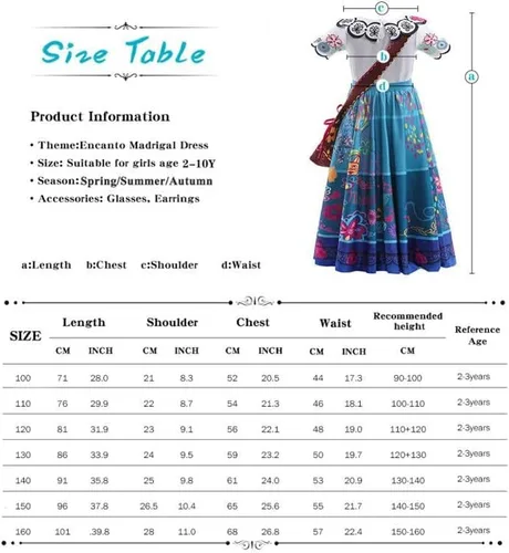 Vista 7 de LZH Encanto Mirabel Isabela Dress For Girls Dress up Cosplay Costume Outfit