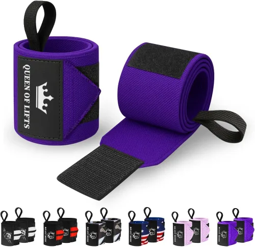 Vista 22 de TECEUM Weightlifting 18" & 12" Wrist Wraps with Thumb Loop – Heavy Duty Wrist Workout Braces for Men and Women – Ideal for Powerlifting, Strength