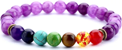 Vista 8 de Men Women 8mm Lava Rock 7 Chakra Beads Chakra Bracelet Chakra A-Lava