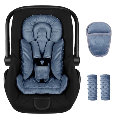 Vista 15 de Inserto de Asiento de Coche para Bebé Niño Niña, Inserto de Asiento de Coche 3 en 1 para Recién Nacido con Almohadillas y Correas, Respaldo