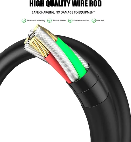 Vista 4 de Cable de carga USB de 0.138 in - 3.3 pies, conector de audio AUX macho a USB macho adaptador de carga, compatible con MP3, auriculares, altavoces