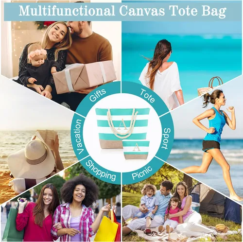 Vista 38 de YOOLIFE Bolsas de playa para mujer, bolsa de lona de viaje, bolsa impermeable para piscina, artículos esenciales de viaje, regalos para mujeres