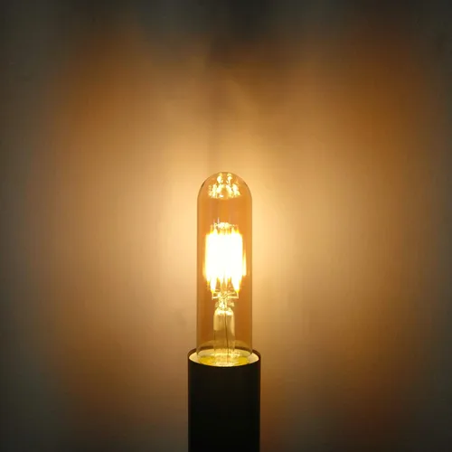 Vista 6 de Bombillas LED T10 de 2200 K blanco cálido, bombillas Edison tubulares de color ámbar de 4 W, base media E26, equivalente a 40 vatios, tubo