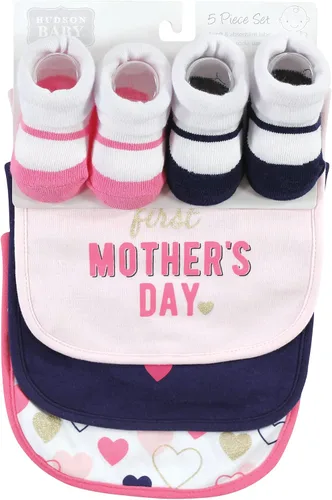 Vista 71 de Hudson Baby Conjunto de babero y calcetines unisex de algodón para bebé