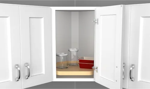 Vista 2 de Rev-A-Shelf 22" en forma de D Lazy Susan de un solo nivel para gabinetes