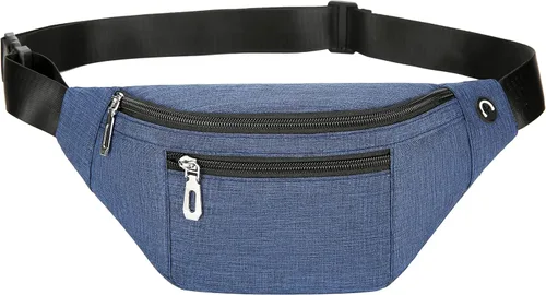 Vista 32 de Riñonera para hombres y mujeres, de moda e impermeable con cinturón ajustable, bolsas de riñonera casuales para correr, deportes, viajes. beige