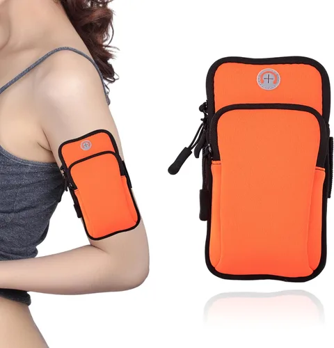 Vista 7 de Brazalete para correr, correa deportiva ajustable para correr, brazalete de entrenamiento para iPhone, bolsa de celular para ejercicio para hombres