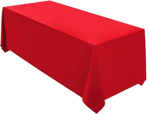 Vista 18 de Surmente Mantel rectangular de poliéster de 60 x 102 pulgadas para bodas, banquetes o restaurantes (negro, paquete de 2)