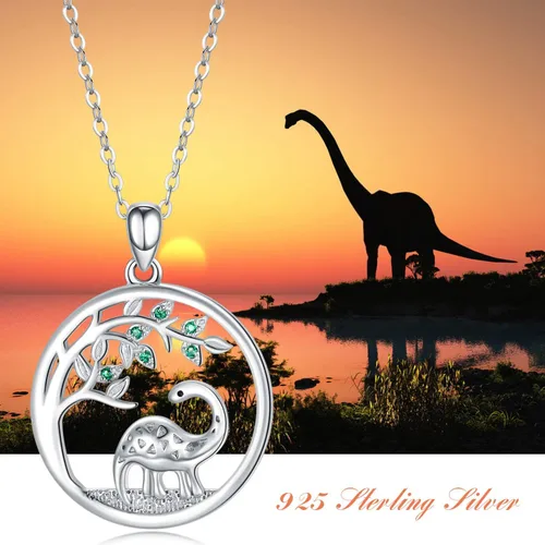 Vista 5 de JUSTKIDSTOY Collar con colgante de árbol de la vida, diseño de mariquitaunicorniolama, plata de ley 925, joyería de animales lindos regalos