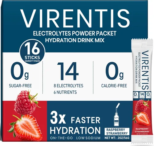 Vista 8 de 16 Sobres de Polvo de Electrolitos Sin Azúcar, Paquetes de Hidratación, Mezcla de Bebida de Electrolitos IV Líquida Diaria para Rehidratación con 8