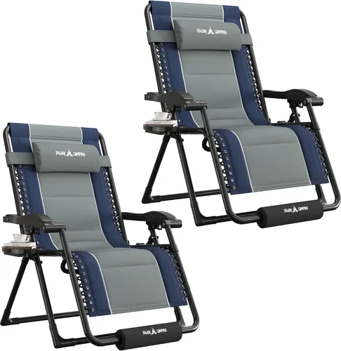 Vista 12 de UDPATIO Silla de gravedad cero de gran tamaño, reclinable acolchado completo para exteriores, asiento reclinable ajustable plegable para patio