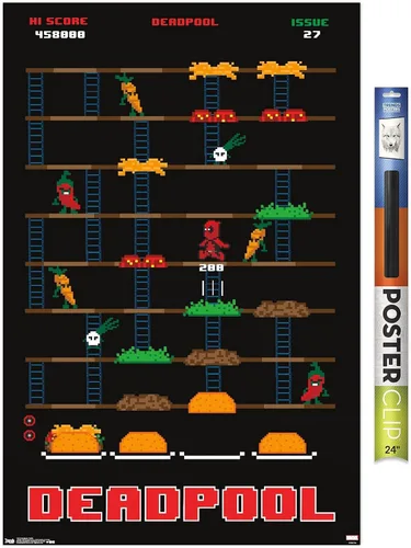 Vista 19 de Trends International Marvel Comics Deadpool - Póster de pared de juego, 22.4 pulgadas de largo x 14.7 pulgadas, versión enmarcada de madera