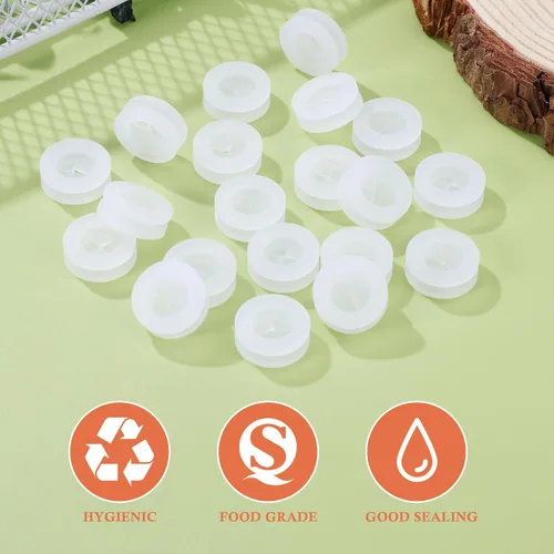 Vista 3 de 20 piezas de silicona para agujero para pajilla, tapa para tarro de masón, ojales cruzados para tazas, tapas de pajilla, tapón de silicona
