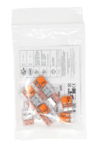 Vista 5 de Wago 221-612 tuercas de palanca 10AWG 2 conductores conectores de cable compactos 10 PK