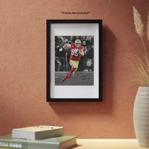 Vista 4 de Ikonic Fotohaus George Kittle Epic Rush - Impresión de autógrafos con foto firmada, arte de pared para decoración del hogar