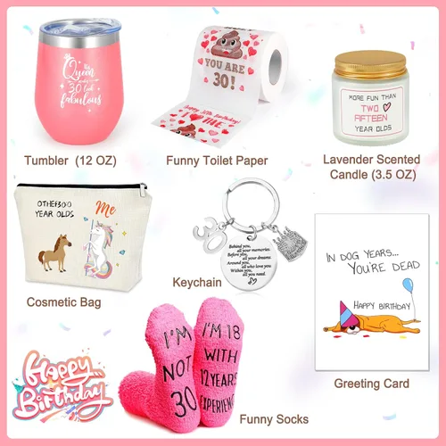 Vista 2 de Regalos de 30 cumpleaños para mujer, regalo de cumpleaños para ella, decoración de cumpleaños para mujeres de 30 años, idea de cumpleaños de 30 años