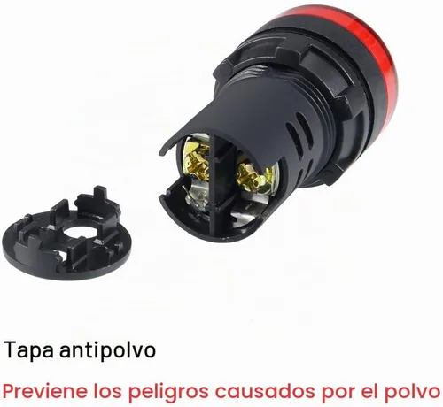 Vista 4 de uxcell 2 luces indicadoras rojas y verdes AC/DC 110 V, 0.866 in, montaje en panel, para panel de control eléctrico, HVAC, proyectos de bricolaje