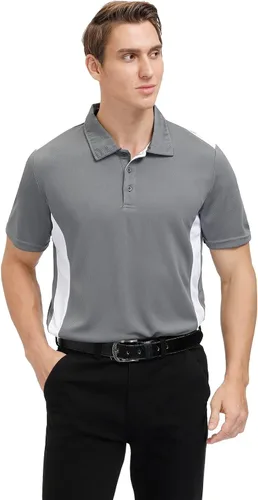 Vista 4 de Corna Men's Big and Tall Golf Polo Shirts Moisture Wicking Performance Dry Fit Collared Shirts for Men L-6XL