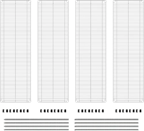 Vista 3 de Metro EZ1860NC-4 Super Erecta - Estantería de alambre industrial Paquete de Conveniencia de 4 estantes, cromado, 18" x 60" x 74.5