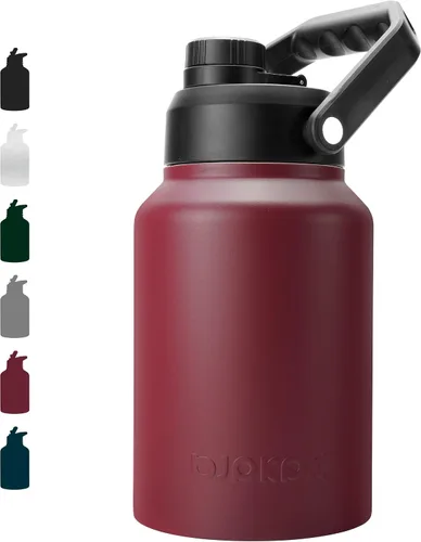 Vista 20 de BJPKPK Botella de agua aislada de un galón (128 onzas), de acero inoxidable, apta para lavavajillas, jarra sin BPA con mango ergonómico y parte